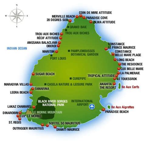 Map of Mauritius and our featured resorts & hotels | Mauritius ...