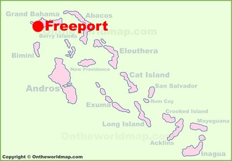 Freeport location on the Bahamas Map - Ontheworldmap.com