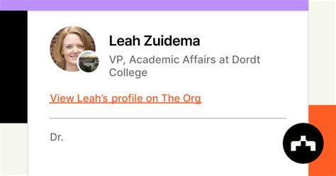 Leah Zuidema - VP, Academic Affairs at Dordt College | The Org