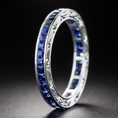 Platinum Sapphire Eternity Band