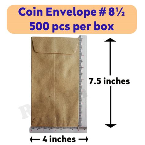 Pay Printed or Plain Coin Envelope No. 8½ (500 Pcs Size) 7.5 in. x 4 in. Pay Envelope Payroll ...