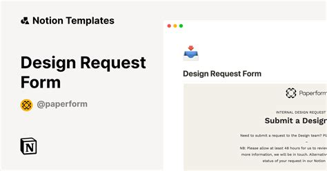 Design Request Form Template by Paperform | Notion Marketplace