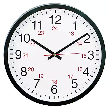 Universal 24 Hour Round Wall Clock 12 58 Black by Office Depot & OfficeMax