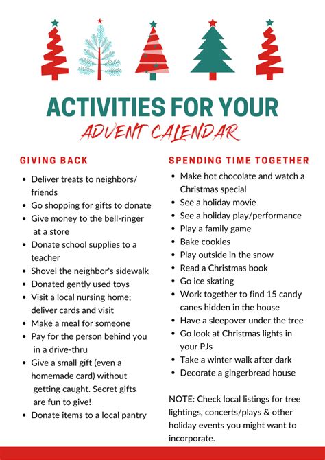 Advent Calendar Activities