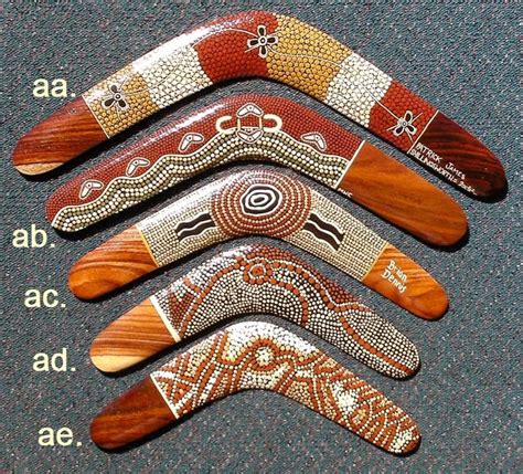 Collectable Boomerangs - traditional and contemporary dot art