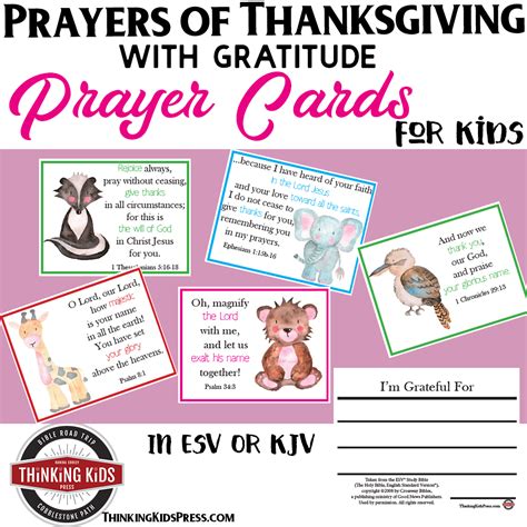 Prayers of Thanksgiving with Gratitude Prayer Cards for Kids - Thinking ...