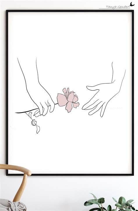 Minimalist Line Art Sketch Love Poster Modern Prints Drawing Printable ...