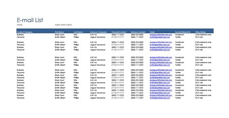 37 Free Email List Templates (PDF, MS Word & Excel) ᐅ TemplateLab