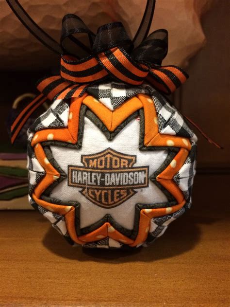 Harley Davidson star ornament | Quilted ornaments, Star ornament, Ornaments