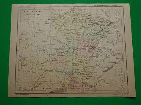 Austria Czechia Old Map of Cisleithania 1896 Original Old - Etsy