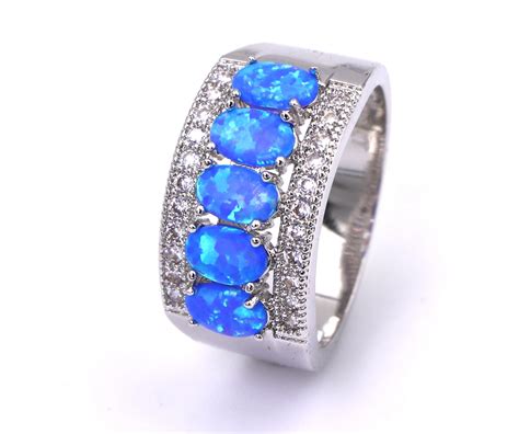 JZ0120 Precious Blue Opal Ring Fashion Jewelry Charm Ring for Women ...