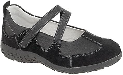 Womens Ladies Extra Wide EEE Fit Velcro Leather Casual Shoes Size 3 - 9 ...