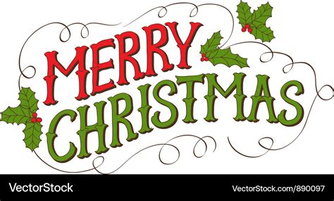 Vintage merry christmas card hand drawn lettering Vector Image