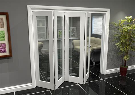 2217 x 2070 White Primed Internal Folding door system with Clear Glass