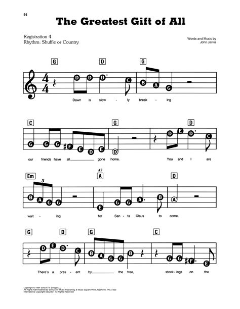 The Greatest Gift Of All by Kenny Rogers and Dolly Parton Sheet Music for E-Z Play Today at ...