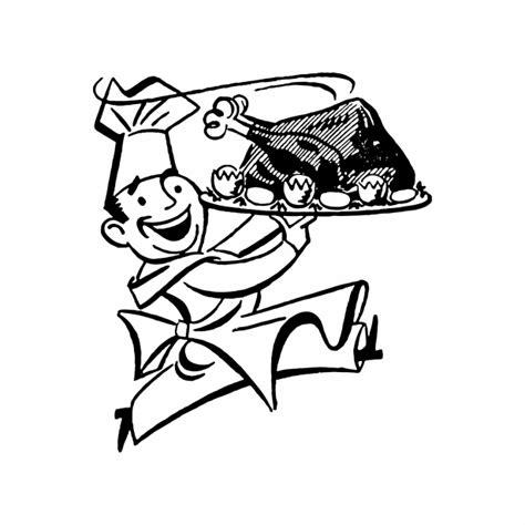 Chef Cartoon Retro Line Art Free Stock Photo - Public Domain Pictures