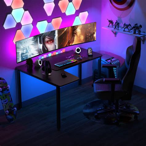 It's_Organized L Shaped Desk,61 inch Corner Gaming Desk,Modern PC ...