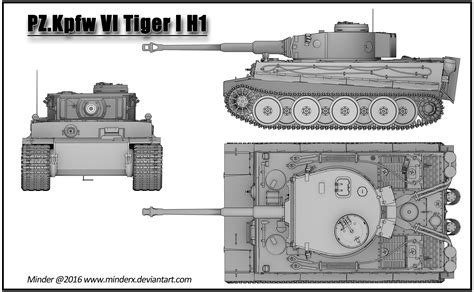 Pk. Kpfw VI Tiger I H1 render Blueprint by MinderX on DeviantArt