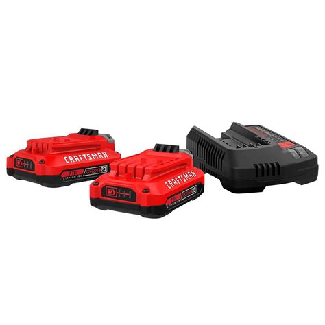 Craftsman 20V MAX 20 volt 2 Ah Lithium-Ion Battery and Charger Starter ...