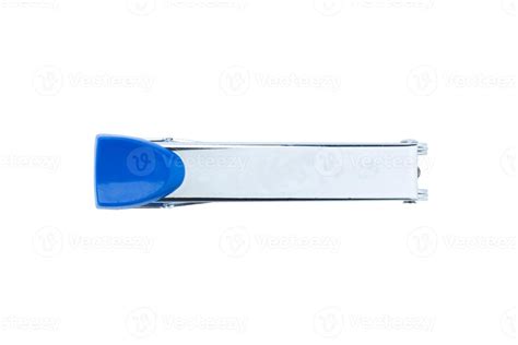 stapler steel color blue isolated on white background 10009319 Stock ...