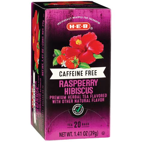 H-E-B Caffeine Free Raspberry Hibiscus Herbal Tea Bags - Shop Tea at H-E-B
