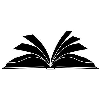 Open Book Vector Silhouette Icon Logo Symbol Sign Black And White Illustration Stock ...