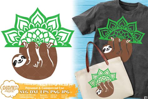 Sloth Mandala SVG | Cute Sloth Svg File | Hanging Sloth - DIDIKO designs