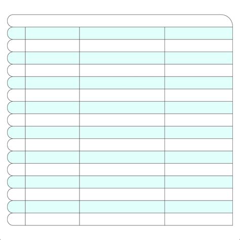 Printable Blank 3 Column Chart With Lines