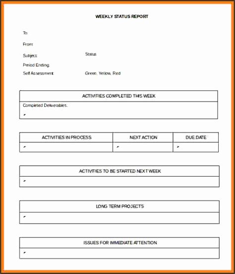 Employee Status Report Template