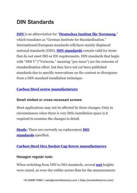 DIN Standards | PDF