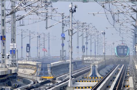 Metro Train running on Noida-Greater Noida metro line, also known as ...