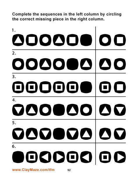 Patterns And Sequences Worksheet