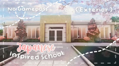 Roblox Bloxburg - No Gamepass Japanese Inspired School with Dorms (Exterior) - Minami Oroi - YouTube