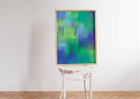 Aurora Blue Green Wall Art Colorful Wall Art Abstract Wall - Etsy