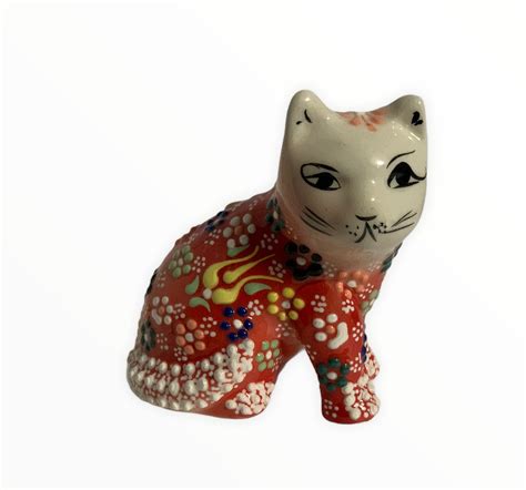 Hand-painted Turkish Cat Figurine-sleeping Design in Red Color - Etsy