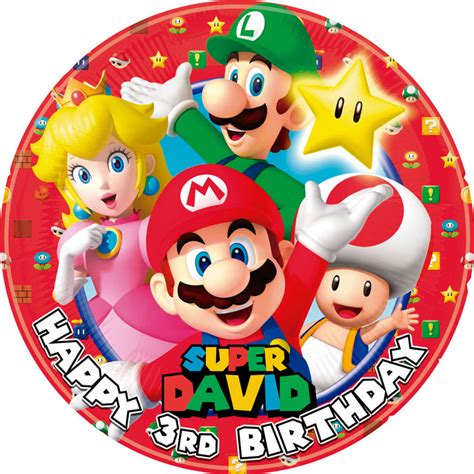 Super Mario Edible Cake Toppers Round – Ediblecakeimage