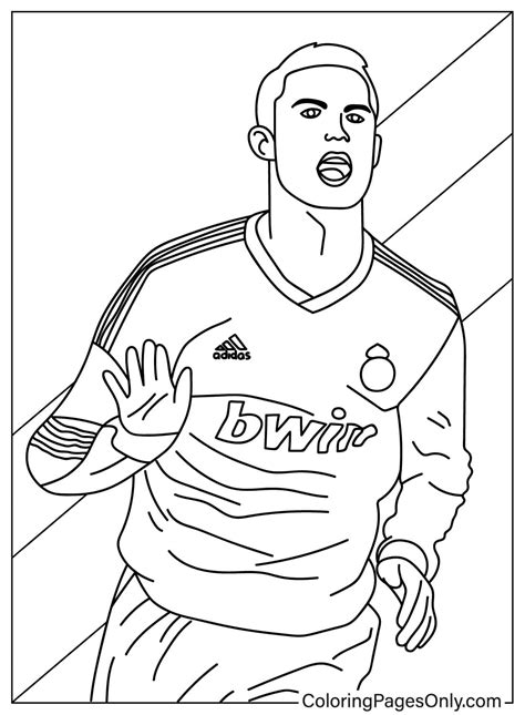 Cristiano Ronaldo Real Madrid - Free Printable Coloring Pages