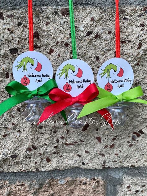 12 the Grinch Baby Shower Pacifier Necklace Favors Baby Shower Games ...