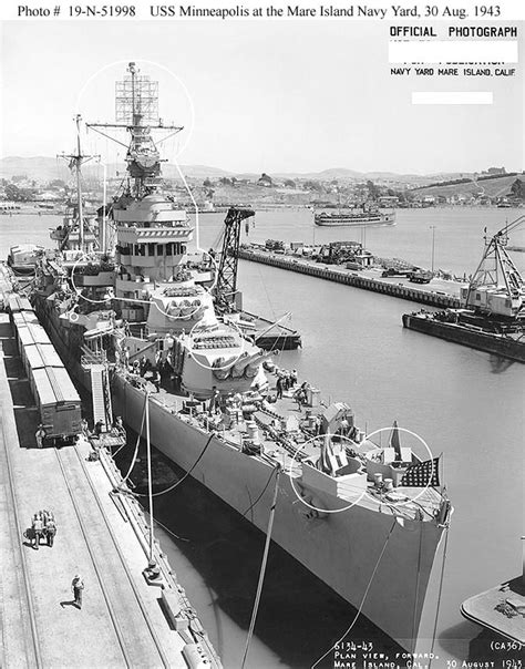 USS Minneapolis (CA-36) Heavy Cruiser Warship