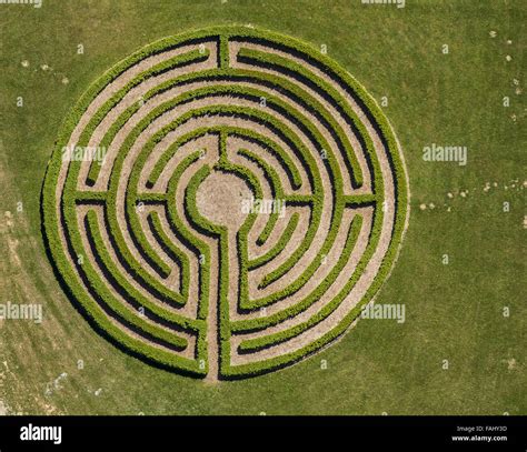 Aerial view, labyrinth, hedge maze, maze, friends and supporters of the educational center St ...