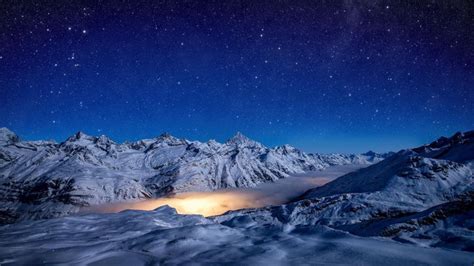 night, mountains, sky, stars, 4k (horizontal) | Sky pictures, Night sky ...