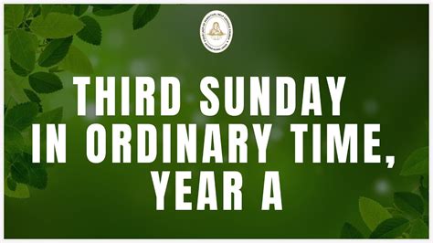 Third Sunday in Ordinary Time, Year A || 22.01.2023 || 9AM - YouTube