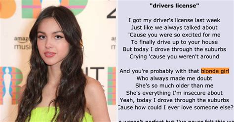 Olivia Rodrigo Explains Why She Changed "Blonde" Lyric In "Drivers License"