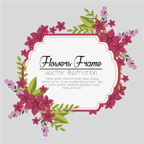 Premium Vector | Cute flowers frame background