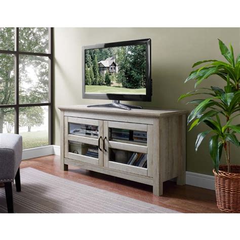 Walker Edison 48 inch Wood TV Console (White Oak) WQ44CFDWO