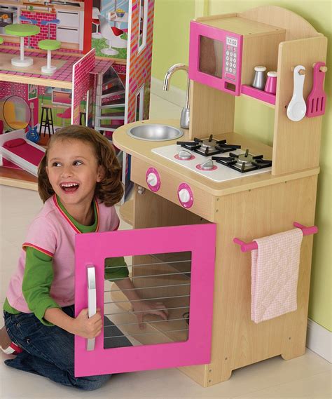 Pinterest | Pink wooden kitchen, Wooden play kitchen, Pink kitchen