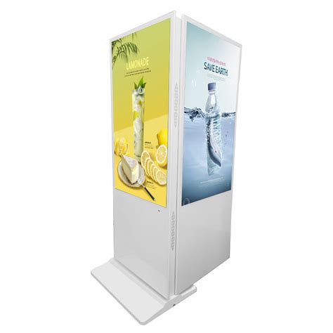 LCD Outdoor Screen 75 Advertising Display Touch Screen LCD Backlight Totem Floor Standing ...