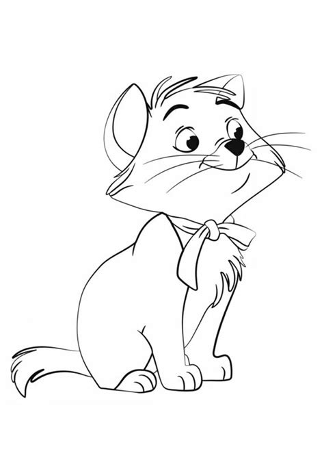 Dibujo de Berlioz de los Aristogatos para colorear. Berlioz kitten coloring page. Berlioz cat ...