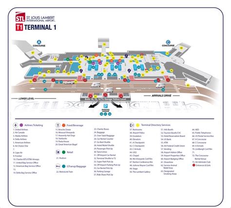 Lambert-St. Louis Airport(STL) Terminal Maps, Shops, Restaurants, Food ...