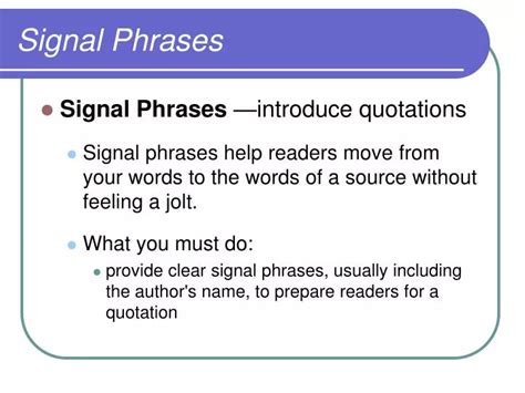 PPT - Signal Phrases PowerPoint Presentation, free download - ID:5553189